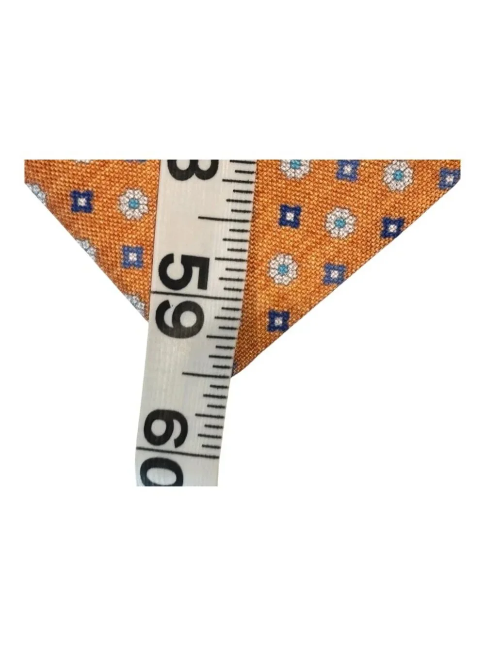 Robert Jensen Handmade Italy Silk Tie Orange Blue Geometric Medallion Necktie
